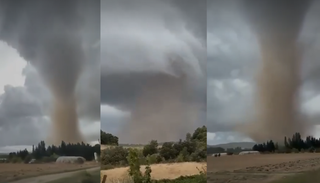 Impressionnant : une puissante tornade touche terre &agrave; Pomas dans le sud de la France : "elle pourrait &ecirc;tre class&eacute;e EF2"