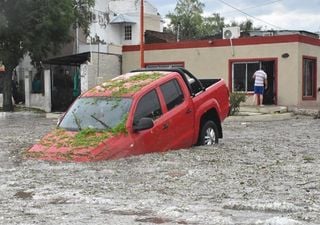 Impresionante temporal lluvioso acompañado de granizo en Argentina