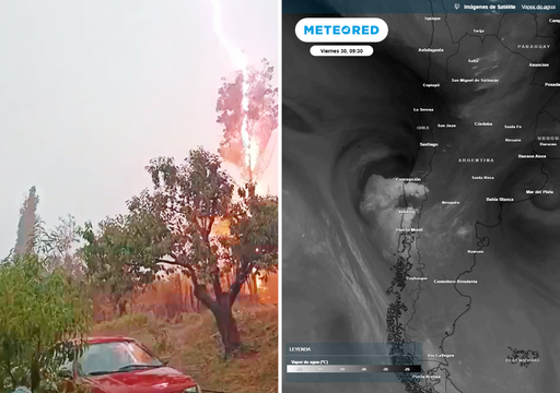 Impactantes tormentas sobre el centro sur de Chile: festival de rayos provoc&oacute; hasta incendios naturales