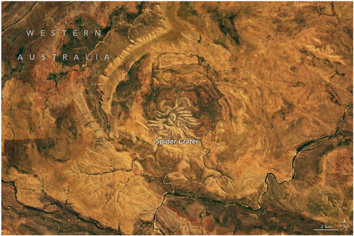 Una estructura del impacto de un asteroide con "patas" en el Prec&aacute;mbrico tard&iacute;o