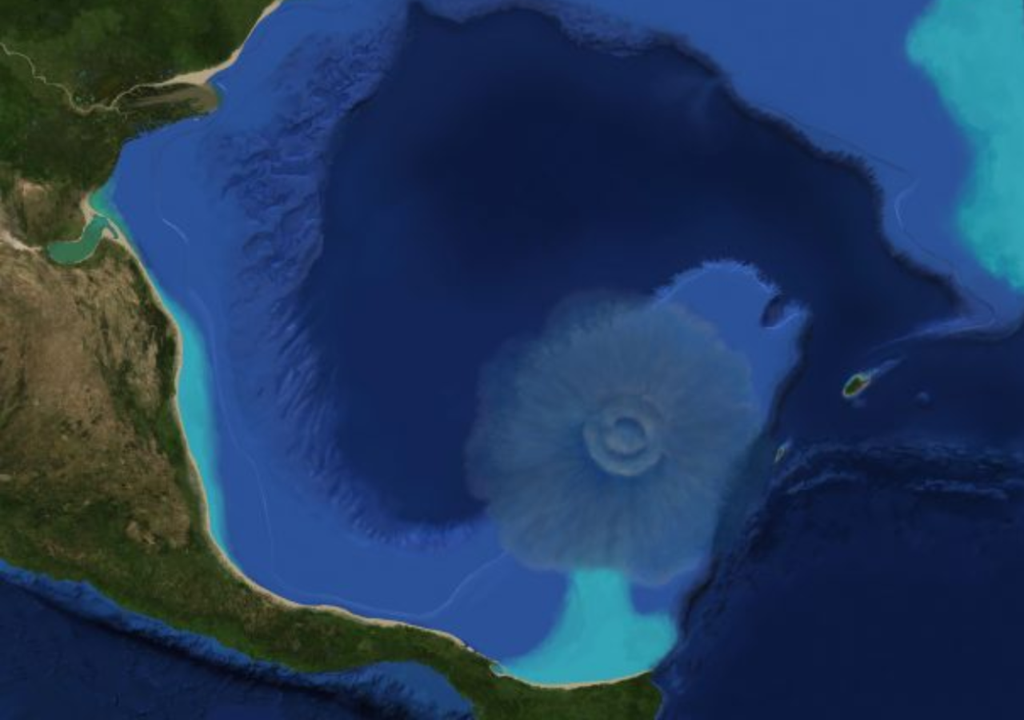 simulación del cráter Chicxulub simulación del cráter Chicxulub