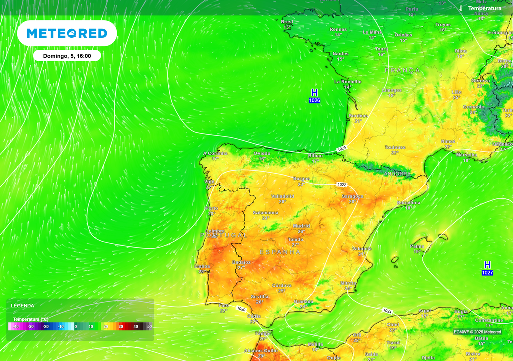 Ambiente quase de verão no domingo de Páscoa, com máximas próximas dos 30 ºC no interior do Centro e Vale do Tejo, enquanto o litoral sul permanece mais moderado pela influência marítima.