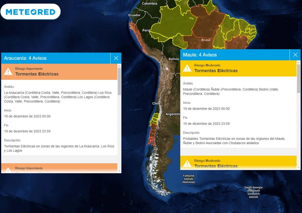 avisos y alertas meteorológicos vigentes