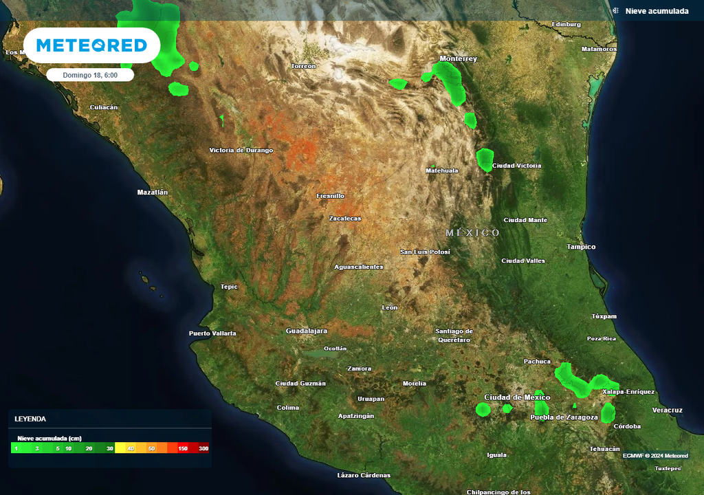 Acumulado de nieve por tiempo invernal