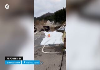 Impresionante deslizamiento de nieve y lodo, posterior a los devastadores sismos, suceden en Japón