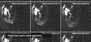 Impresionante onda de choque de un tsunami solar