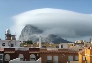 Impressive Levante cloud seen over the Rock of Gibraltar