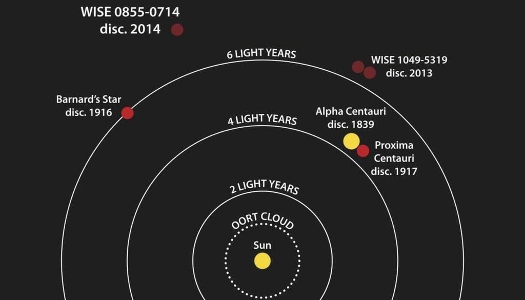 Schema der nächstgelegenen Sterne zur Sonne Schema der nächstgelegenen Sterne zur Sonne. Bild: Nsae Comp/NASA/Penn State University