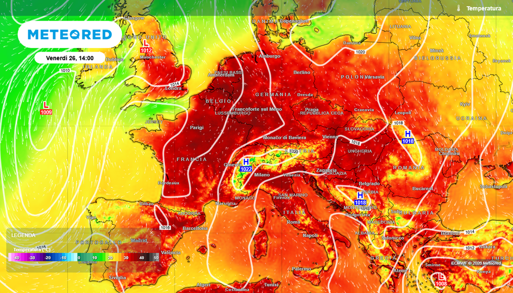 caldo eccezionale europa Caldo eccezionale in Europa con temperature vicine ai 40 gradi in molte aree per molti giorni consecutivi.