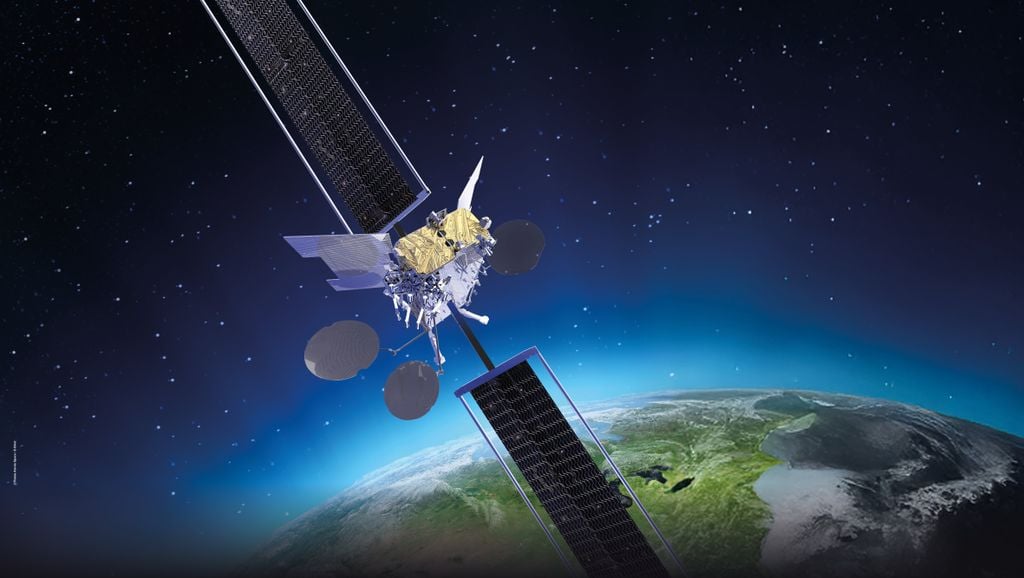 Sentinel-3C non è partito verso lo spazio da solo. Sulla sommità del razzo Vega-C, infatti, è stato posizionato un apposito adattatore chiamato "Vespa", dove è stato alloggiato un secondo satellite dell'ESA, denominato FLEX (Fluorescence Explorer). Credits: Thales Alenia Space