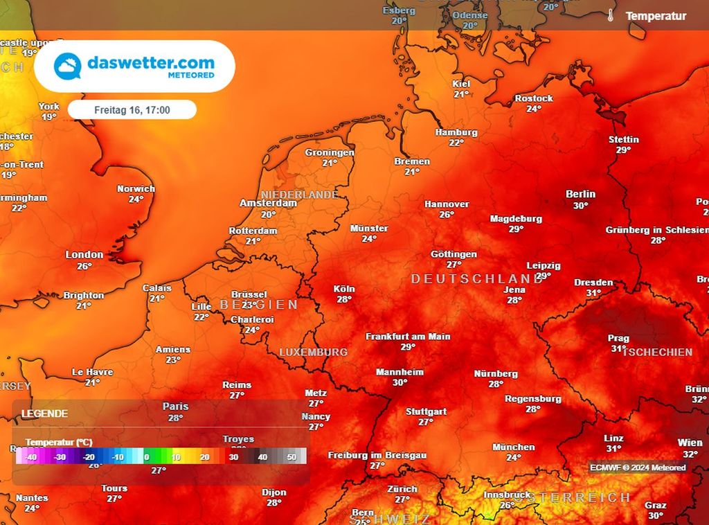 sommer, wetter, ecmwf, deutschland