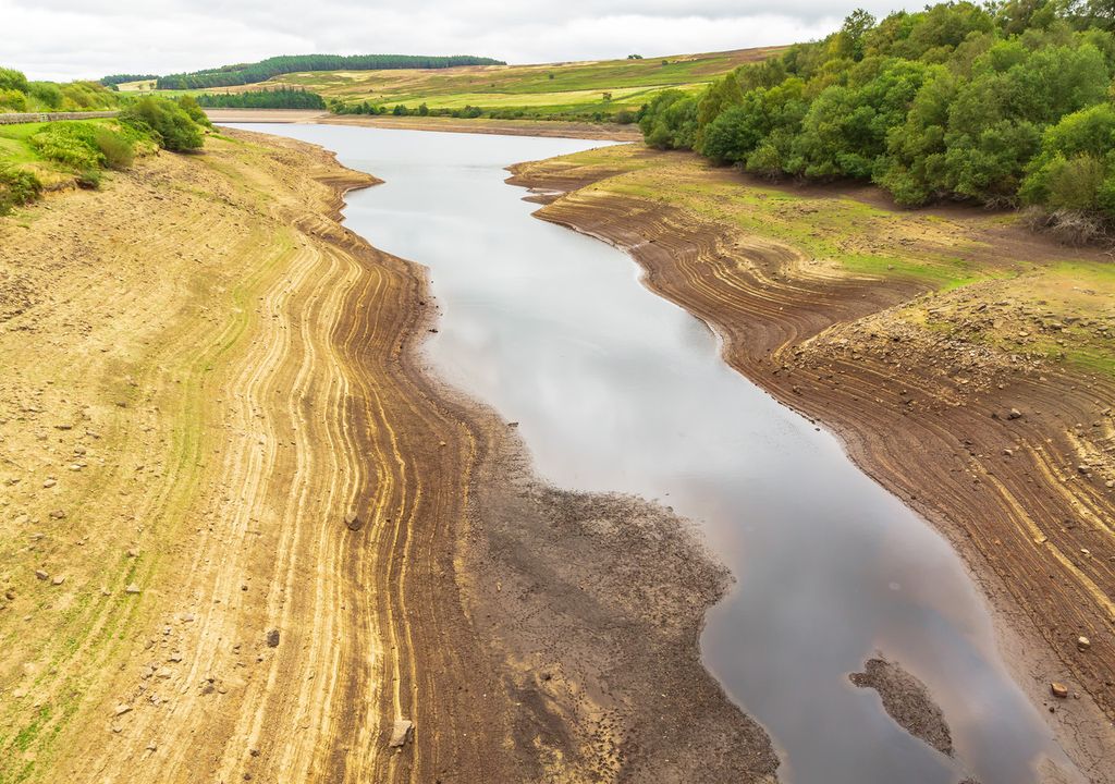 UK reservoir at low level during drought