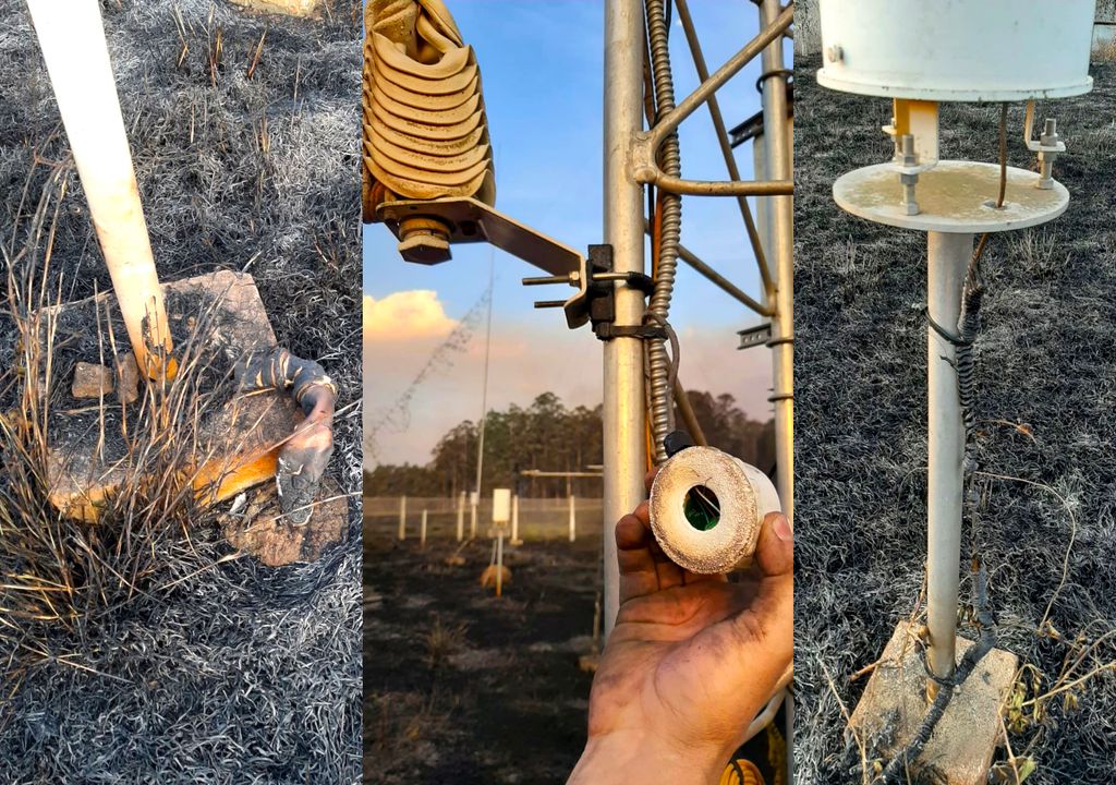 Instrumentos de pesquisa e medição destruídos pelo fogo no INPE Instrumentos de pesquisa e medição destruídos pelo fogo no INPE