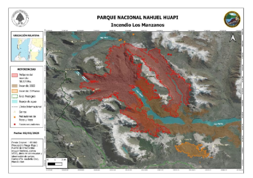 Parque Nacional Nahuel Huapi, Incendio "Los Manzanos"
