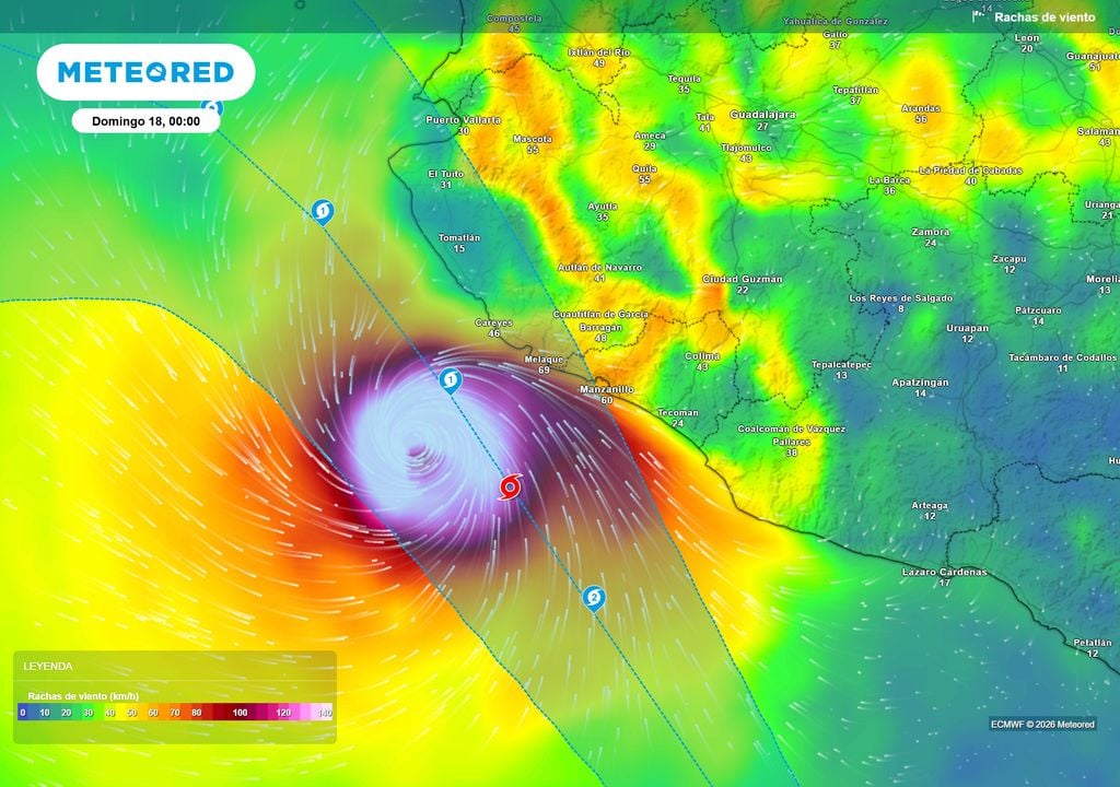 Pronóstico de ráfagas de viento en km/h El huracán Trudy puede cruzar cerca de Michoacán, Colima y Jalisco este domingo; pendientes de actualizaciones y ajustes.