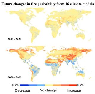 Incrementos de los fuegos forestales debido al cambio climático