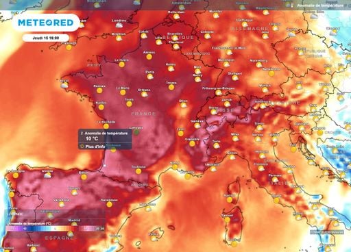 Incroyable : le seuil de chaleur de 25&deg;C atteint dans pr&egrave;s de la moiti&eacute; des grandes villes de France ce jeudi 15 octobre