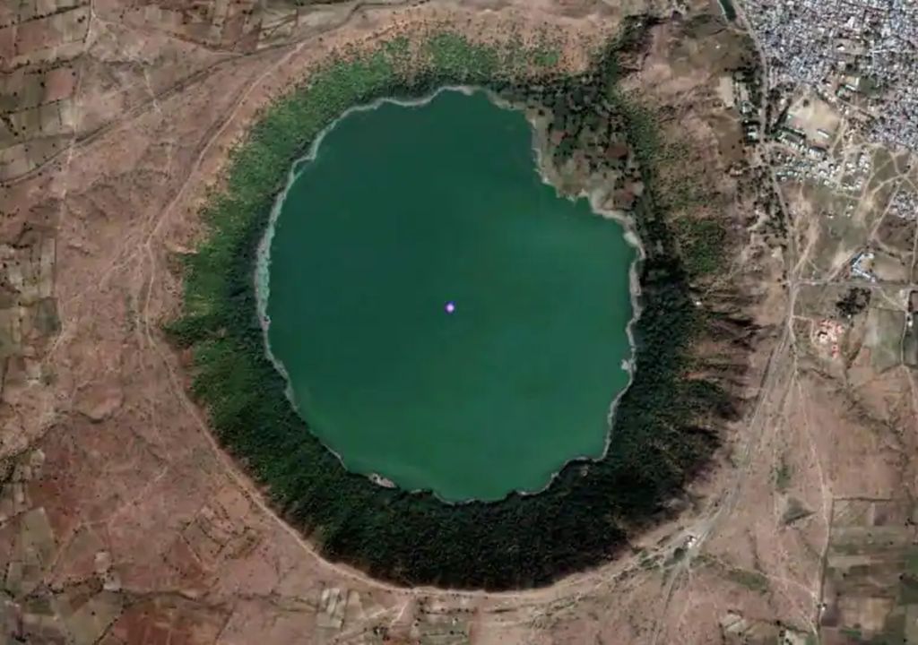 crater, lake, lago, lonar, india