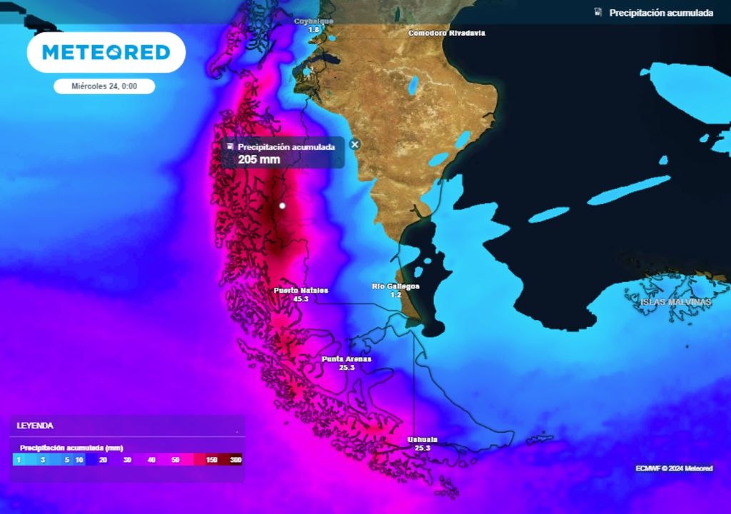 Pronóstico tiempo clima Argentina alerta roja Patagonia río atmosférico