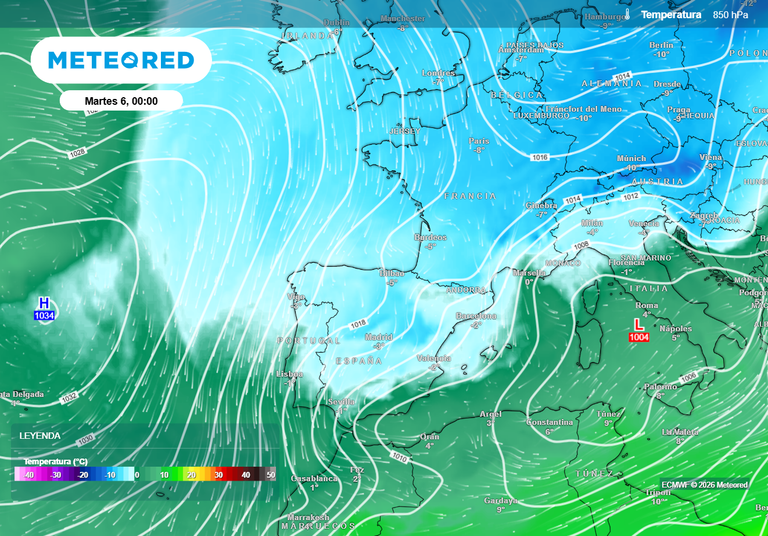 Inminente irrupci&oacute;n &aacute;rtica con nieve en cotas bajas y heladas en Espa&ntilde;a, despu&eacute;s llegar&aacute; un nuevo vuelco en el tiempo