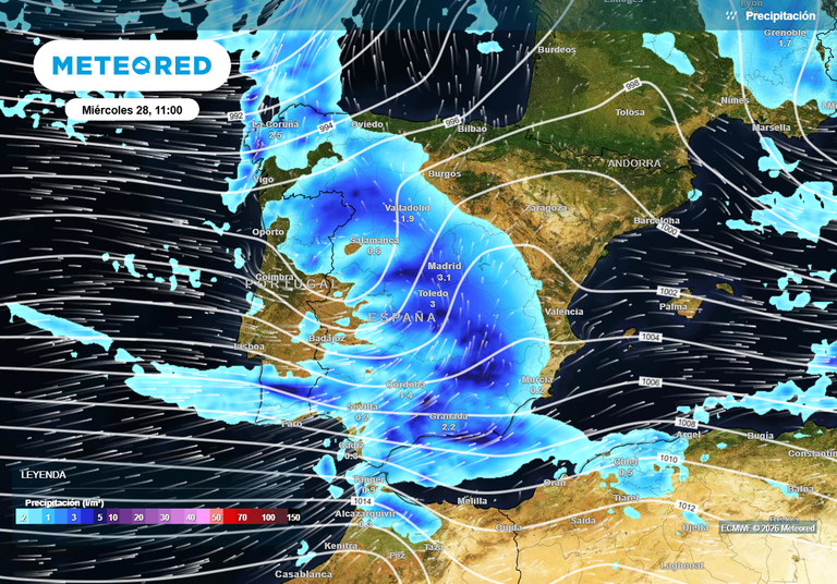 Se aproxima el carrusel de borrascas a Espa&ntilde;a: lluvias de m&aacute;s de 200 l/m&sup2; y riesgo de crecidas en estas zonas
