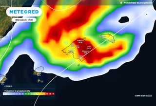 Inminentes las tormentas adversas de Baleares: lluvias de 100 l/m2, granizo, vendavales e incluso rissagas