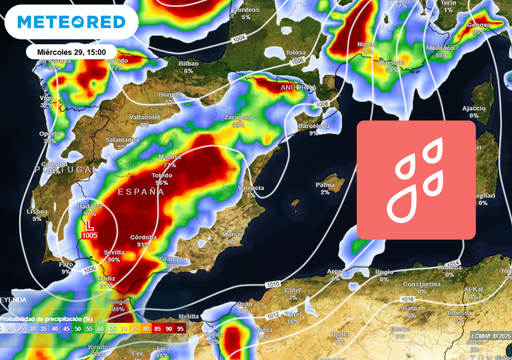 Inminentes lluvias muy fuertes en Andalucía, Extremadura y Castilla-La Mancha: la AEMET activa avisos rojos