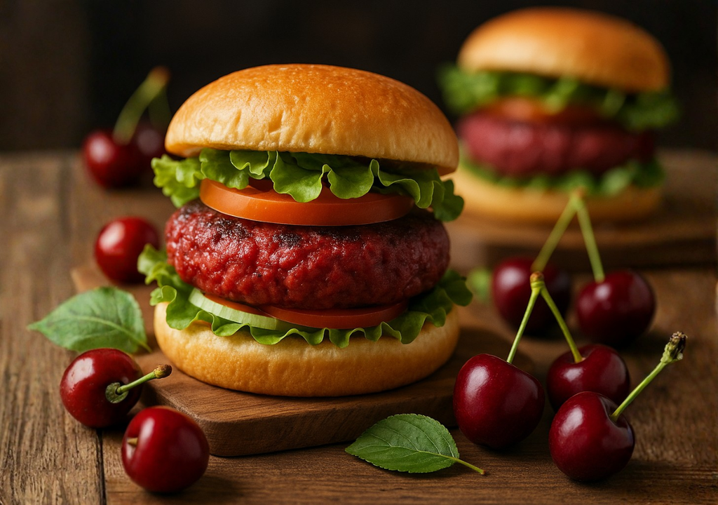 Una hamburguesa chilena con pulpa de cereza.