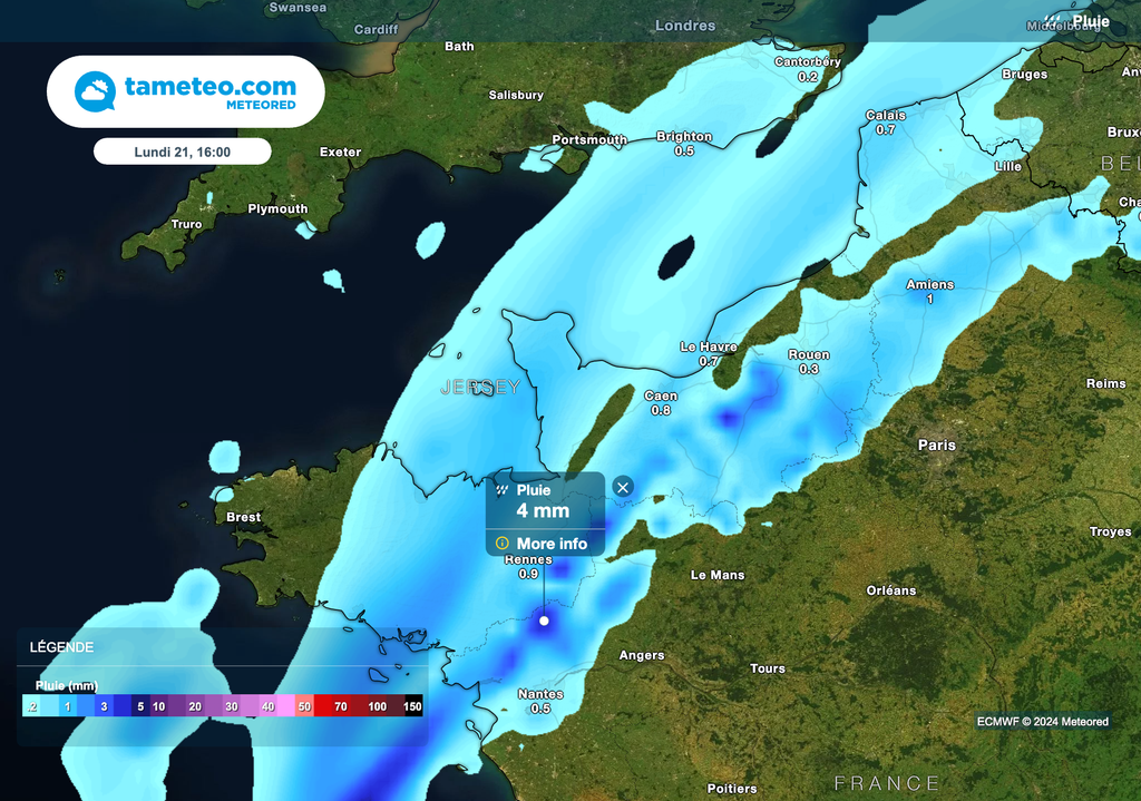 Météo toujours pluvieuse ce lundi après-midi dans le nord-ouest. Météo toujours pluvieuse ce lundi après-midi dans le nord-ouest.