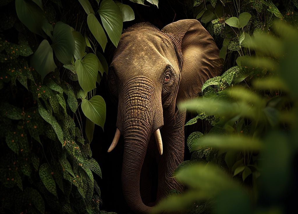 elefante em uma floresta tropical