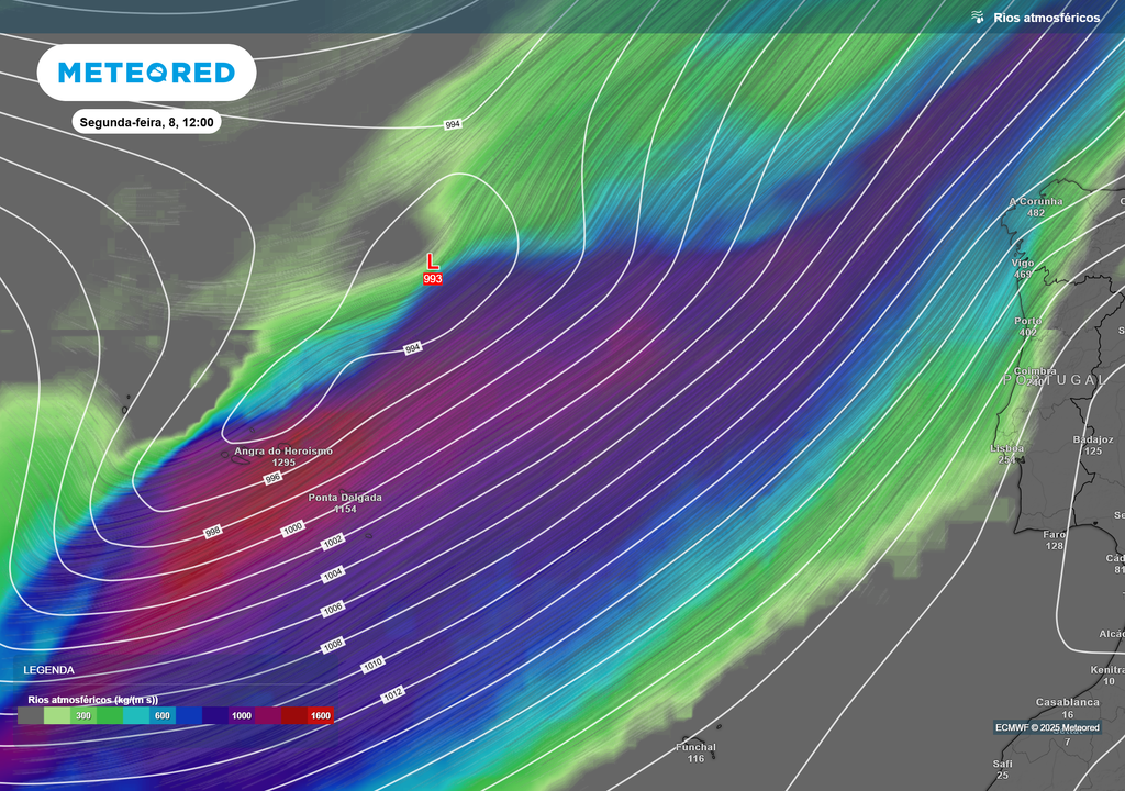 Mapa atmosférico: Rios atmosféricos
