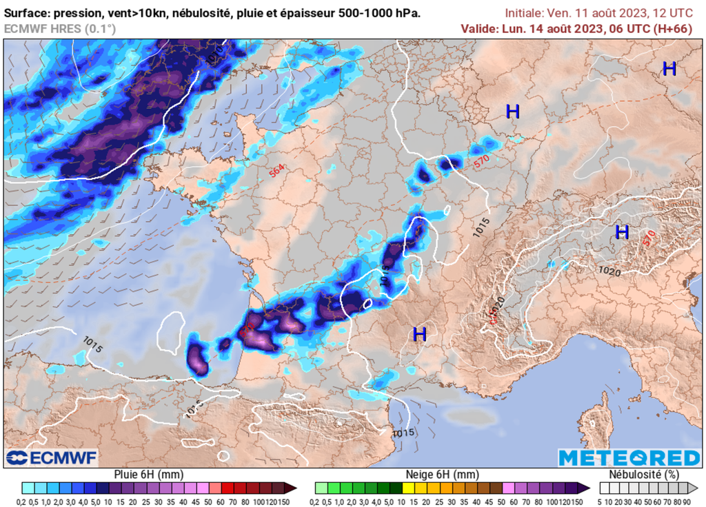 De violents orages risquent de se développer en cours de soirée et nuit de dimanche à lundi.