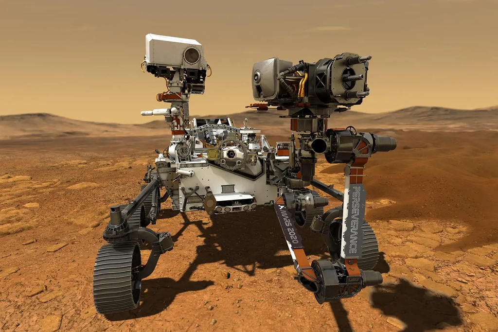 A Perseverance executou sua primeira trajetória em Marte planejada por inteligência artificial. Crédito: NASA