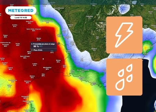 Intemp&eacute;ries en France : 2 d&eacute;partements en vigilance orange pour pluie-inondation et orages d&egrave;s ce lundi 14h