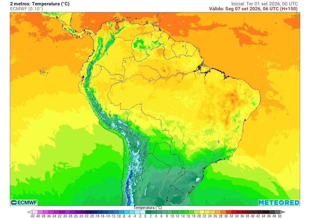 Previsão de temperaturas mínimas na segunda-feira da semana que vem. Previsão de temperaturas mínimas na segunda-feira da semana que vem mostra temperaturas muito baixas entre RS, SC e PR, com possibilidade de geadas fortes e temperaturas negativas.