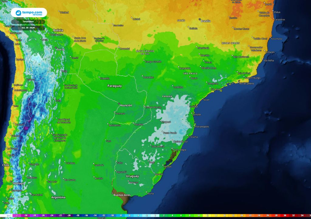 Onda de frio, geada ampla Onda de frio, geada ampla