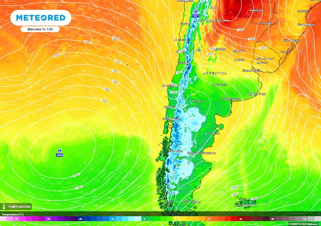 Previsión de temperatura para Chile