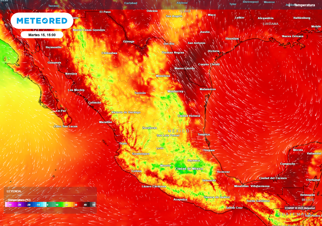 Pronóstico de temperaturas en grados Celsius