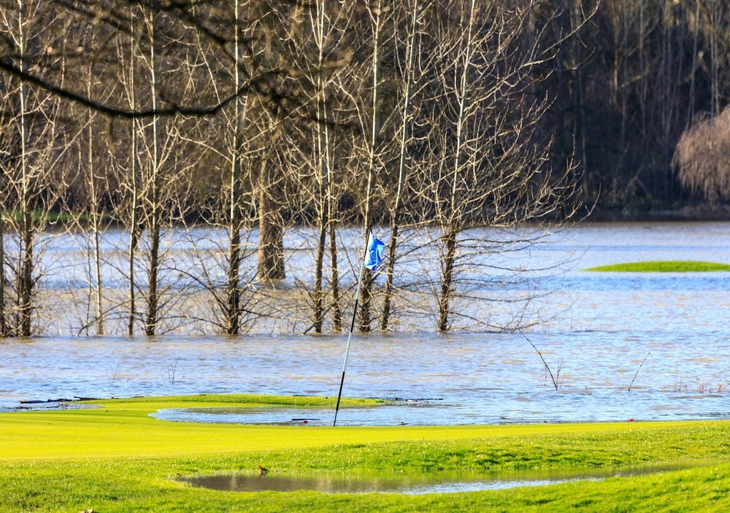 Golf courses have been battered by extreme weather, from heavy rain to floods and even erosion in England.