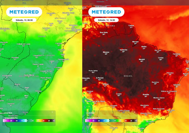 Intenso contraste t&eacute;rmico atinge o Brasil: calor de 40&deg;C ao frio de quase 0&deg;C