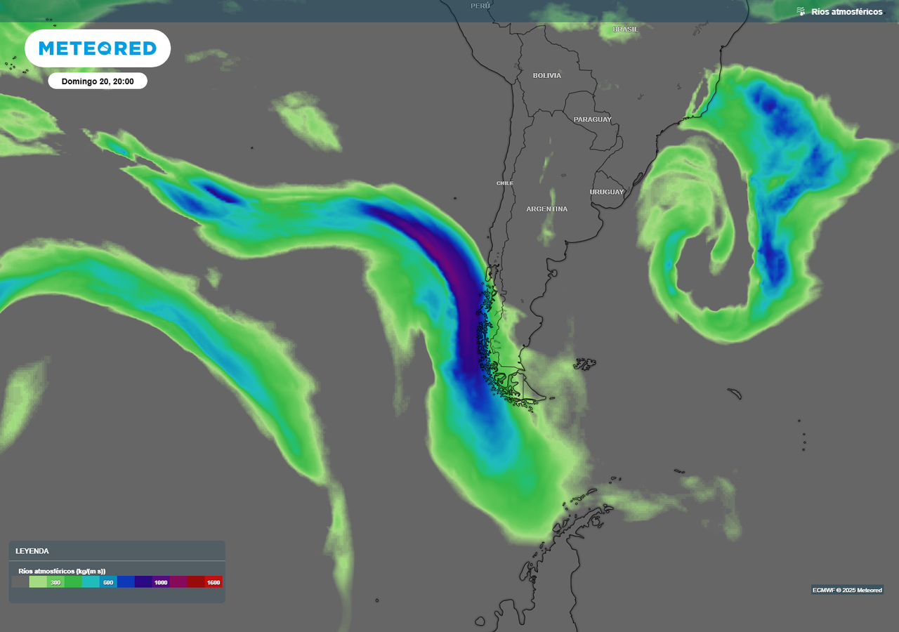 Intenso río atmosférico traerá lluvias a Chile hasta el martes