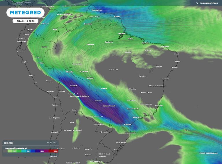 Intenso rio atmosf&eacute;rico traz risco de tempestades para 3 estados do centro-sul nesta sexta e s&aacute;bado