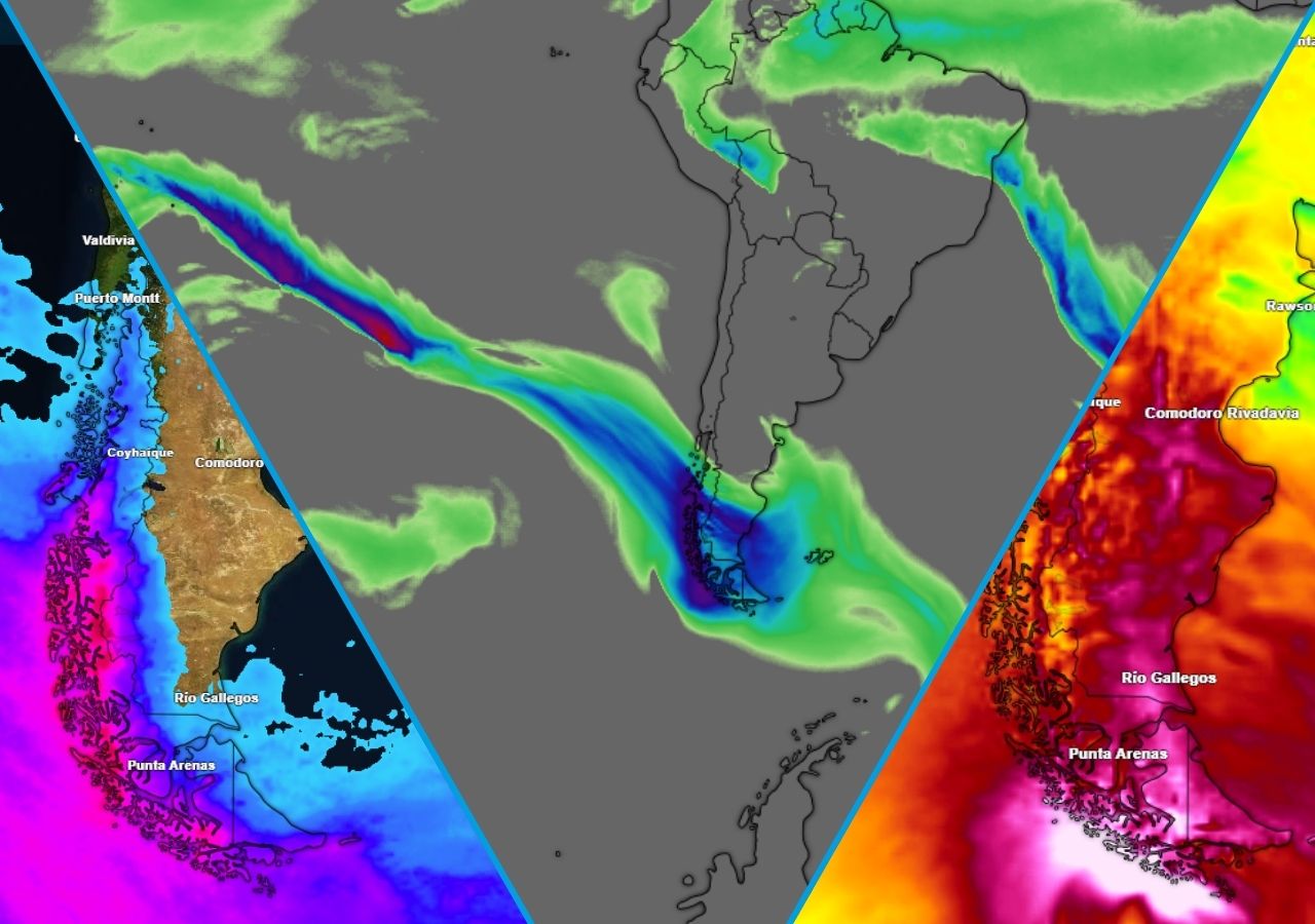 El frente llegará intenso a la zona austral de Chile y tendrá aporte de humedad de un río atmosférico.