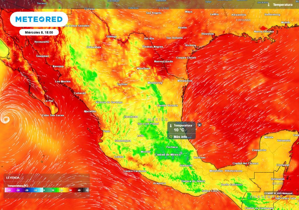 Pronóstico de temperaturas en grados Celsius