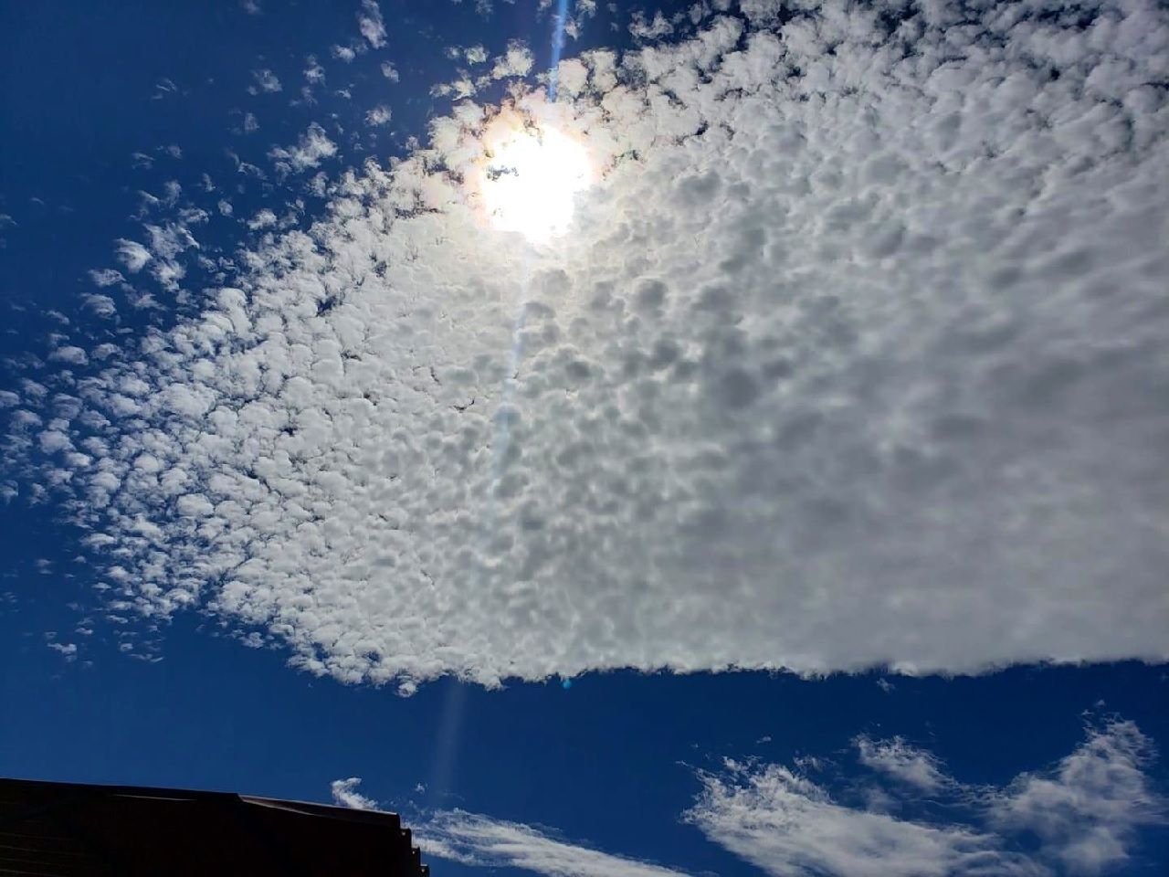 Cielo aborregado, indicativo de cambio en el tiempo y posibles vientos. Fotografía: @InfoMeteoro