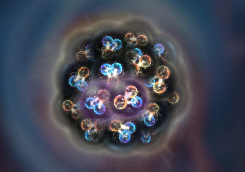 Illustration of the image obtained by the group of researchers with the quarks and gluons.