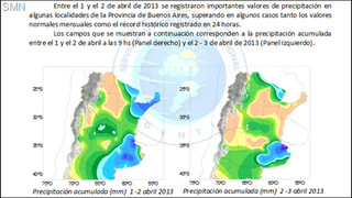 Inundaciones en La Plata, Argentina y ciclón extra-Tropical en Uruguay (30/3/13 al 6/4/13)