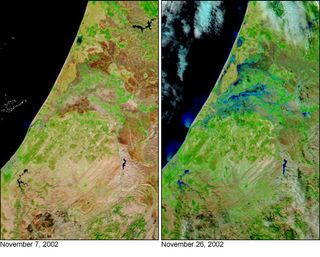 Inundaciones en Marruecos vista por el MODIS