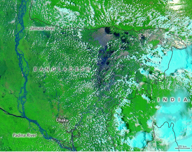 Inundaciones importantes en Bangladesh por el monzón