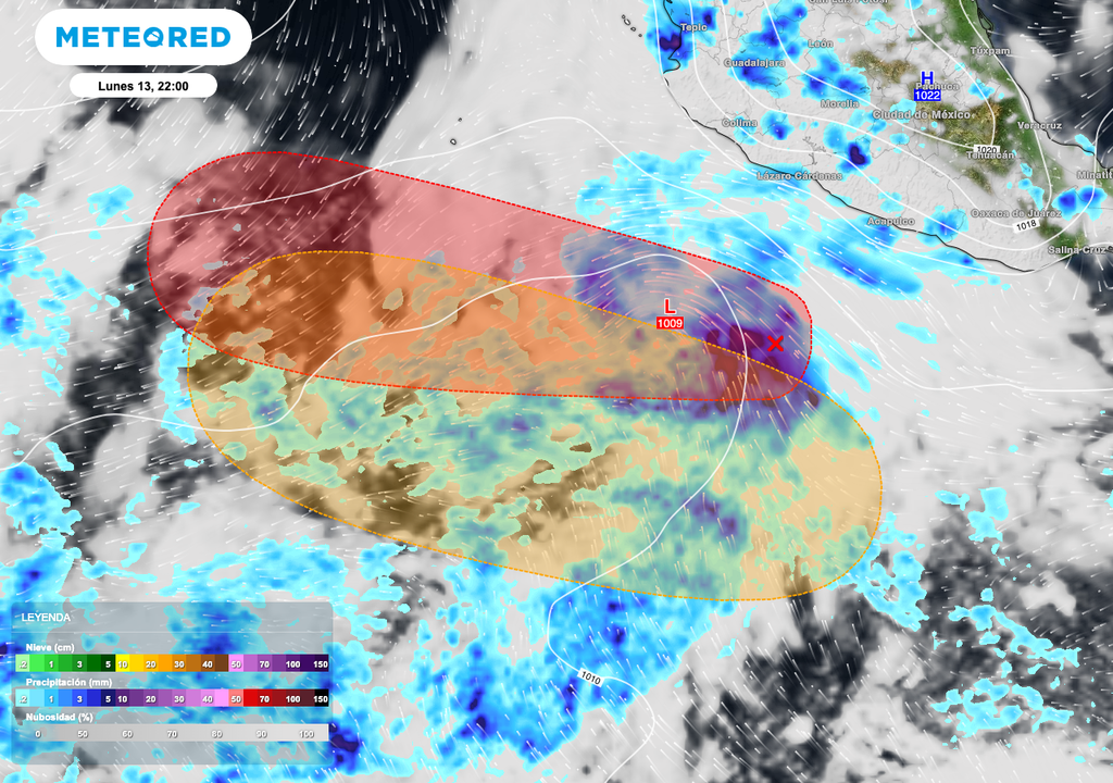 Una zona de inestabilidad con un 60 % de potencial ciclónico a 7 días absorberá a la onda tropical 18, frente Pacífico del Suroeste mexicano. Una zona de inestabilidad con un 60 % de potencial ciclónico a 7 días, absorberá a la onda tropical 18, frente Pacífico del Suroeste mexicano.